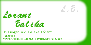 lorant balika business card