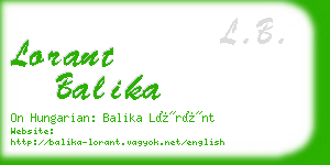 lorant balika business card